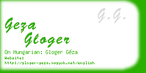 geza gloger business card